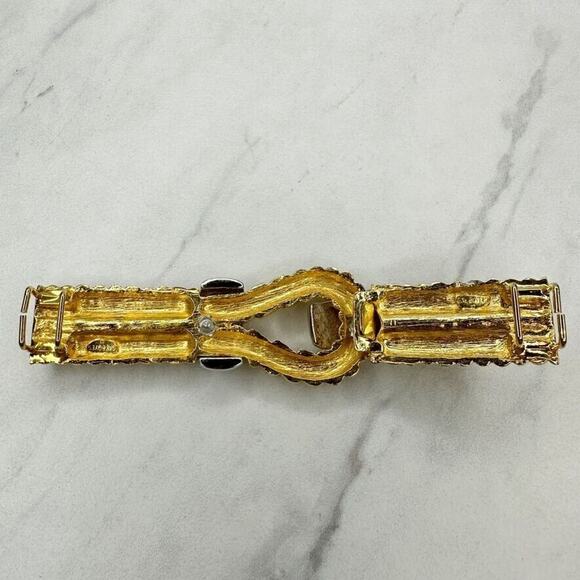 Vintage Gay Boyer Gold Silver Tone 2 Piece Interlocking Belt Buckle โจ - Picture 2 of 8